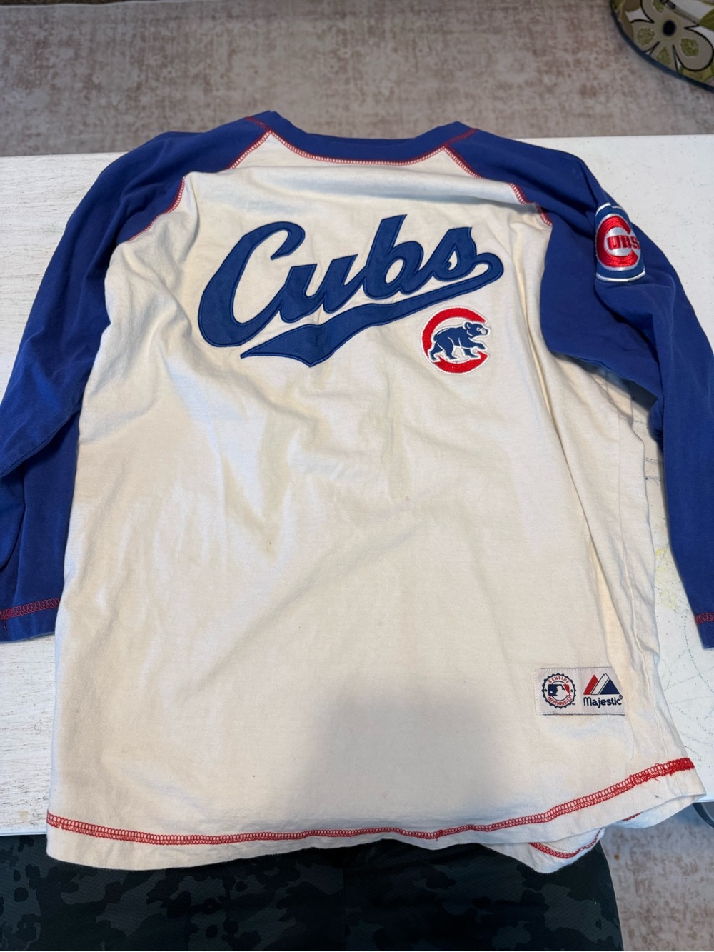 Chicago Cubs Majestic Women’s 18/20 Plus Size Raglan Long Sleeve MLB Shirt
